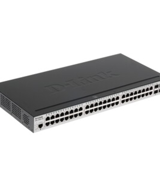 Коммутатор D-Link DGS-3000-52L/B1A, 48×1 Гбит/с + 4×1 Гбит/с SFP, управляемый