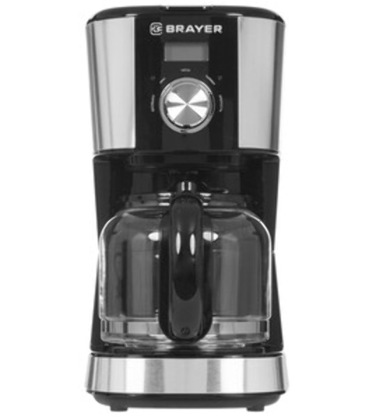 Кофеварка капельная BRAYER BR1122 черный, исп. кофе - молотый, 1.5 л, 900 Вт