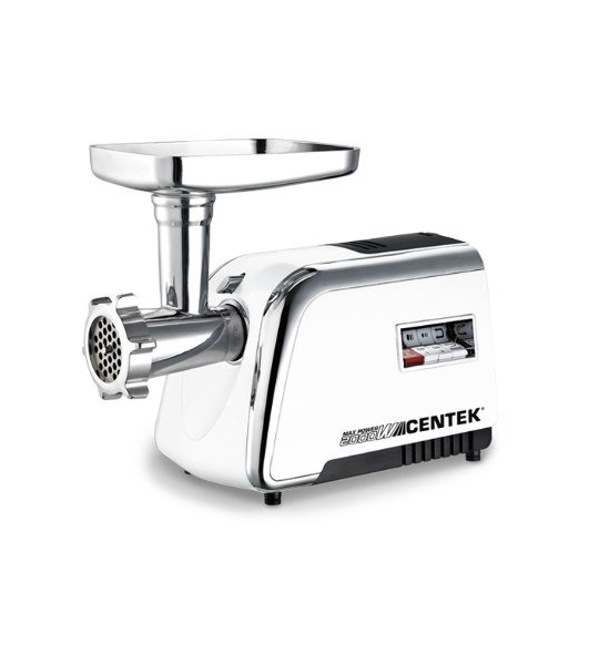 Мясорубка электрическая Centek CT-1602 Juice белый, 2000 Вт, 2.0 кг/мин, реверс, защита от перегрузки, металлический лоток, насадки - 5