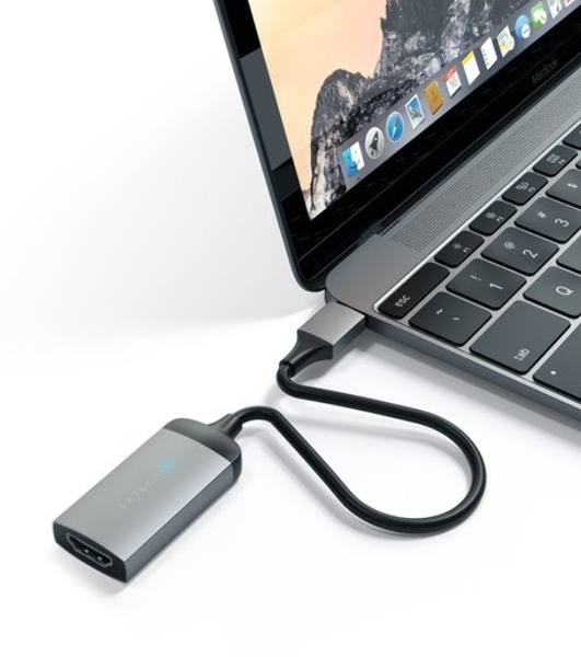 Адаптер Satechi Type-C to HDMI 4K 60HZ. Поддержка 4K/60Hz. Материал корпуса алюминий. Цвет серый космос.