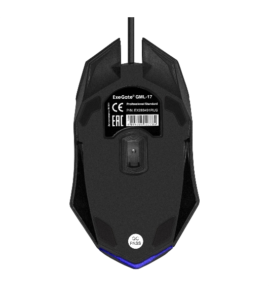 Мышь проводная ExeGate Gaming Standard Laser GML-17 черный, 1200 dpi, USB, кнопки - 3