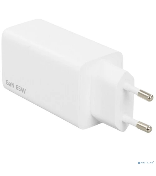 Зарядное устройство Cablexpert MP3A-PC-65, 65Вт GaN, 3,25A, QC4.0/PD, 2xType-C, 1xUSB, белый, коробка