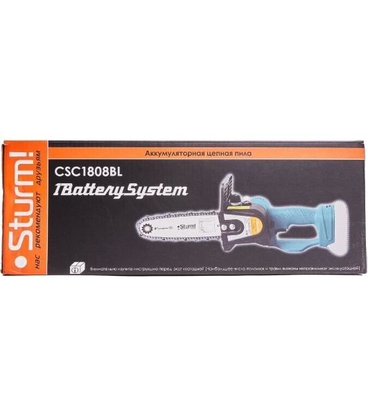 Аккумуляторная цепная пила б/щ Sturm!, 18 В, 1BatterySystem, шина 20 см, без ЗУ и АКБ CSC1808BL