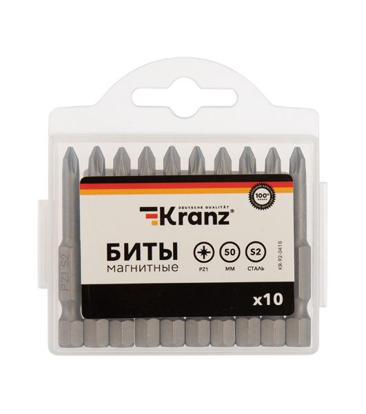 Бита Kranz PZ1х50 мм для шуруповерта (упак. 10 шт.)