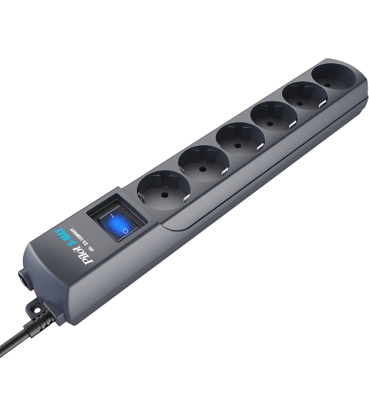 Сетевой фильтр Surge protector Pilot S Max (5 euros + 1GP), 15A/3.5kVA, automatic, 1.8 m, graphite