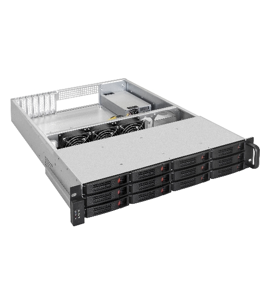 Серверный корпус ExeGate Pro 2U660-HS12 (RM 19', высота 2U, глубина 660, БП 1U-800ADS, 12xHotSwap)