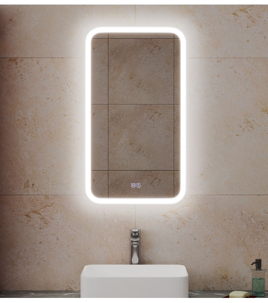 Зеркало Bau Stil 40х70, LeD подсветка, сенсор, антипар, пластиковый защитный корпус