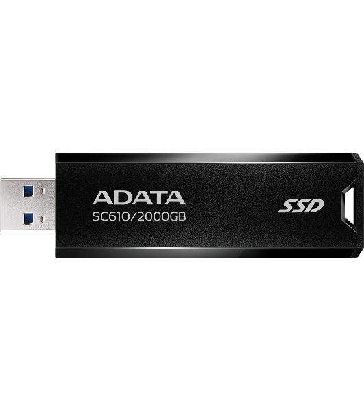 Внешний SSD ADATA SC610, 2TB, USB 3.2 Gen 2 Type-A, R/W 550/500, черный