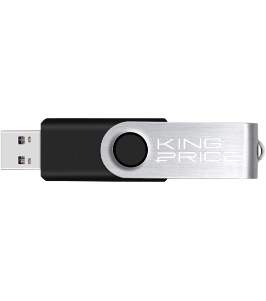Флешка USB KingPrice KPFD2 (KPFD2A064ABK), 64Gb, USB 2.0, R/W 20/10, черный/серебристый