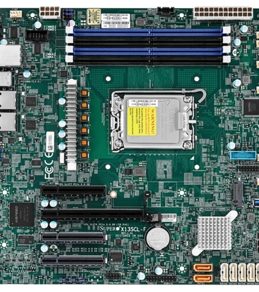 Материнская плата Supermicro X13SEM-F-B, 1xLGA-4677, OEM Intel Xeon SP gen 4, Intel C741, 8x DDR5 4800/4400/4000 MHz. 2x1Gbe Base-T i350+1xMgmt LAN, 10xSATA3, 2xSATA-DOM, 5xUSB 3.2, 2xPCI-Ex16+1xPCI-E x8+4xMCIO x8, 2xM.2, mATX