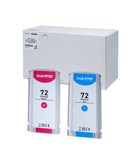 Комплект картриджей Sakura C9372A, C9371A (№72 Magenta/Cyan) для HP, пурпурный/голубой