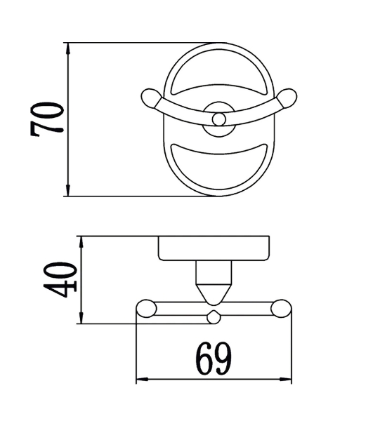 Крючок для полотенца Potato Genus двойной, хром P2905-2