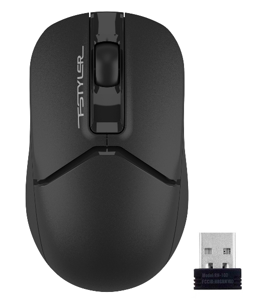 Мышь беспроводная A4Tech Fstyler FG12 черный, 1200 dpi, радиоканал, USB, кнопки - 3
