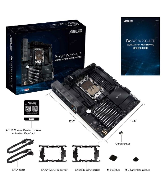 Материнская плата серверная ASUS Pro WS W790-ACE, LGA 4677, Intel W790, 8xDDR5, 4xSATA, 2xM.2, 5xPCIe 5.0 x16, 1xLAN 2.5Gb, 1xLAN 10Gb, 2xUSB 2.0 (9 pin), 1xUSB 3.2 Gen 1 (19 pin), 1xUSB 3.2 Gen 2x2 Type-C, 3.5 мм x5, SSI-CEB