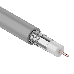 Кабель коаксиальный Rexant RG-8X, 50 Ом, CCS/Al/Al, 75%, бухта 100 м, серый, фото 1