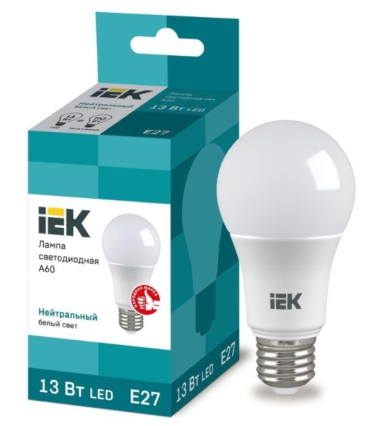 Лампа cветодиодная IEK LLE-A60-13-230-40-E27 ECO A60 шар 13Вт 230В 4000К E27