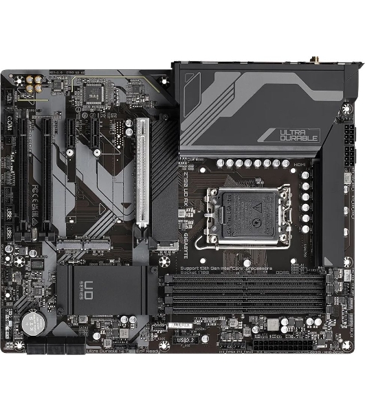 Материнская плата Gigabyte Z790 UD AX (V1.1/V1.2), LGA 1700, Intel Z790, 4xDDR5, 6xSATA, 3xM.2, 1xPCIe 5.0 x16, 1xPCIe 4.0 x4, 1xPCIe 3.0 x1, 1xHDMI, 1xDP, 1x 2.5Gb LAN, 4xUSB-A 2.0, 4xUSB-A 3.2 Gen 1, 1xUSB-A 3.2 Gen 2, 1xUSB-C 3.2 Gen 2x2, 7.1, ATX