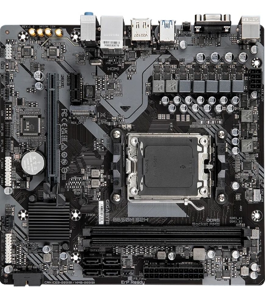 Материнская плата Gigabyte B650M S2H (V1.2/V1.4), AM5, AMD B650, 2xDDR5, 4xSATA, 1xM.2, 1xPCI-E 4.0 x16, 3xUSB-A 3.2 Gen 1, 1xUSB-C 3.2 Gen 1, 1x 1Gb LAN, 3x3.5 мм, 7.1, Micro-ATX