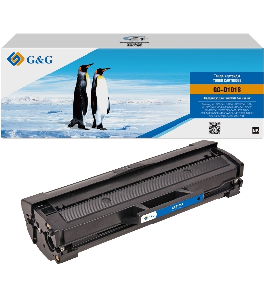 Картридж лазерный G&G GG-D101S черный (1500 стр.) для Samsung ML-2160/ML-2161/ML-2165W/ML-2162/ML-2165/ML-2166/ML-2168/ML-2164/ML-2164W/ML-2167/ML-2168W;SCX-3400/SCX-3405/SCX-3405W/SCX-3405FW/SCX-3407/SCX-3400F/SCX-3405F/SCX-3405FW;SF-760P