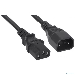 Кабель питания Filum ПВС-АП 3x1.0 С13 - C14, 220/250В, 10А, чёрный, 1м, фото 1