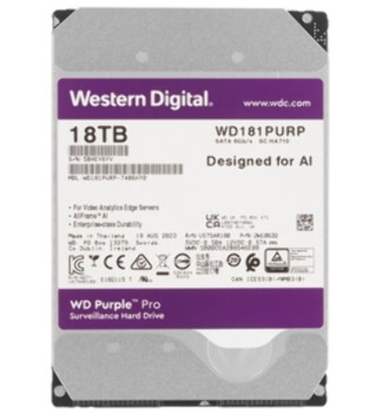 Жесткий диск Western Digital Original SATA-III 18Tb WD181PURP Video Purple Pro (7200rpm) 512Mb 3.5'