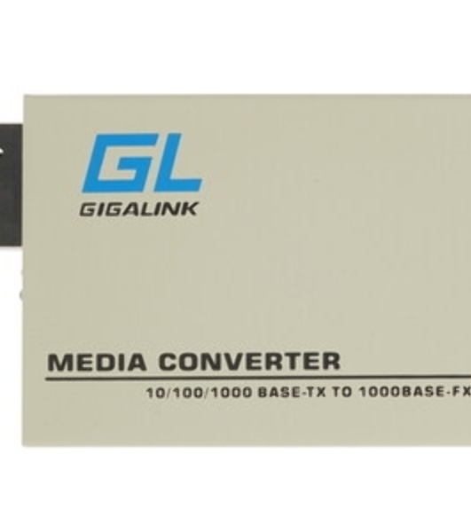 Медиаконвертер GIGALINK GL-MC-UTPF-SC1G-18SM-1310 - UTP, 100/1000Мбит/c, WDM, LFP, SM, SC, Tx:1310/Rx:1550, 18 дБ (до 20 км)