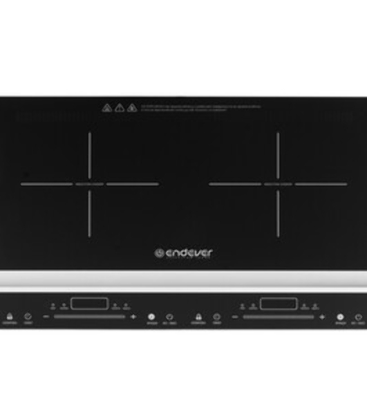 Плитка электрическая индукционного типа с двумя конфорками Endever Skyline IP-66, черный, мощность 1800 Вт+1300 Вт, диаметр посуды 12-26 см, 2 шт/уп