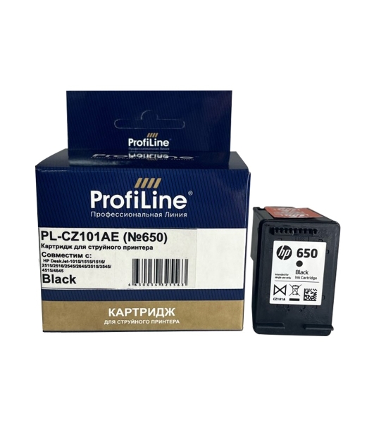 Картридж струйный ProfiLine PL-CZ101AE №650 для принтеров HP DeskJet IA 2515/2516 Black водн