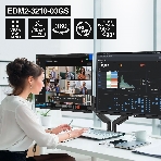 Кронштейн для двух мониторов 13'-32' настольный ExeGate EDM2-3210-03GS (газовая пружина, VESA 75x75, 100x100 мм, макс.нагрузка 2х10 кг, наклон -90°/+90°, поворот-90°/+90°, вращение 360°, 2 способа крепления: сквозное и струбцина, цвет черный), фото8
