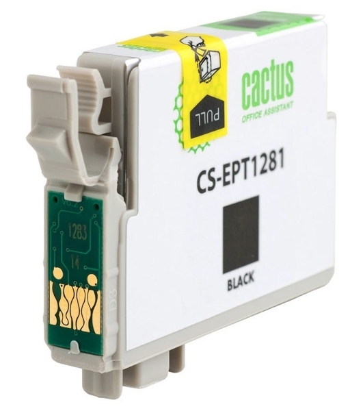 Картридж струйный Cactus CS-EPT1281 (T1281) черный (10 мл) для Epson Stylus S22/S125/SX420/SX425/Office BX305