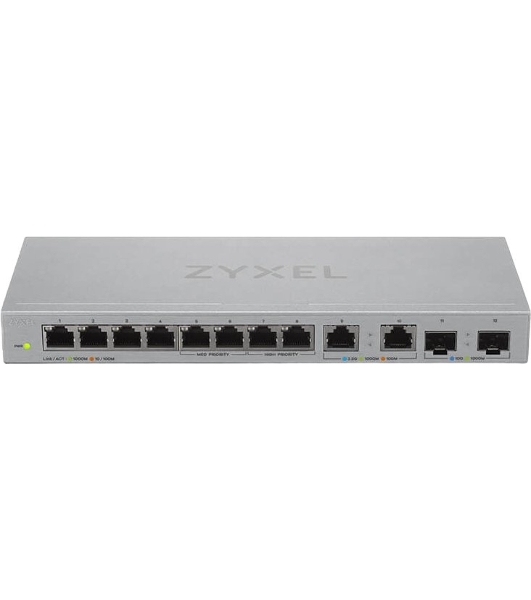 Коммутатор Zyxel XGS1010-12-ZZ0102F 8x1 Гбит/с 2x2.5 Гбит/с 2SFP+ неуправляемый