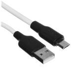 Кабель USB 2.0 HOCO X21, силиконовая оплетка, AM/microBM, бело-черный, 1м, фото7