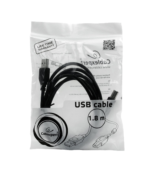 Кабель Gembird USB 2.0 PRO для соед. 1.8м AM/BM позол.конт., фер.кол., пакет