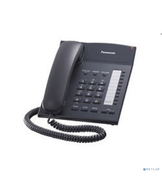 Телефон проводной Panasonic KX-TS2382RUB черный индикатор вызова,повторный набор последнего номера,4 уровня громкости звонка