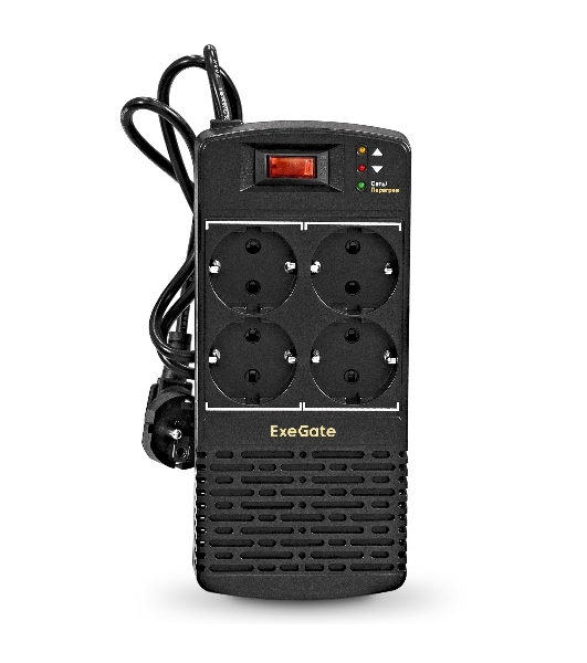 Стабилизатор ExeGate Power AD5000-1000 (1000VA/500W, диапазон 150...280В, 4 евророзетки)