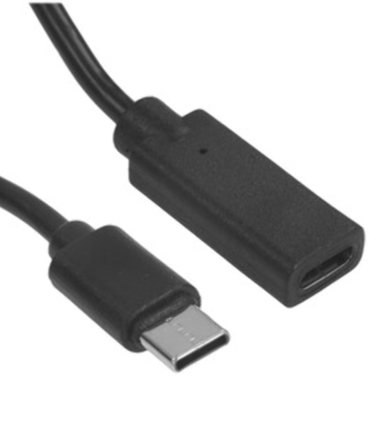 Кабель-удлинитель USB2.0 Cablexpert CCP-USB2-CMCF-3M, Type-C(М)/Type-C(F), 3А, 60Вт, PD/QC3.0, медь, Pro, 3м, черный, пакет