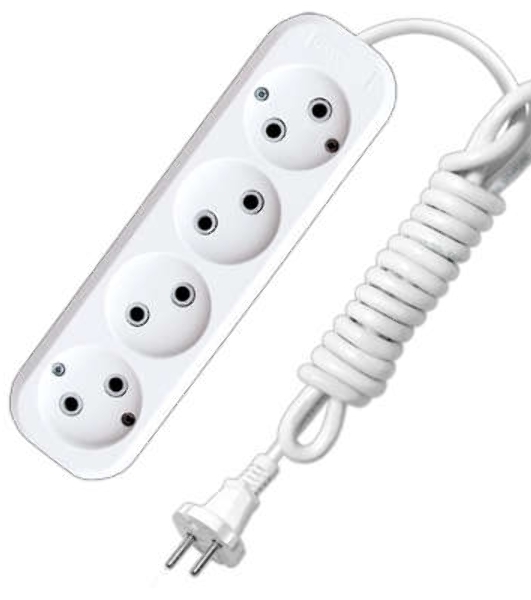 Удлинитель 4х2 м без заземл. 10А IP20 Е-204 АБС-пл. ПВС 2х0.75 UNIVersal 9634266