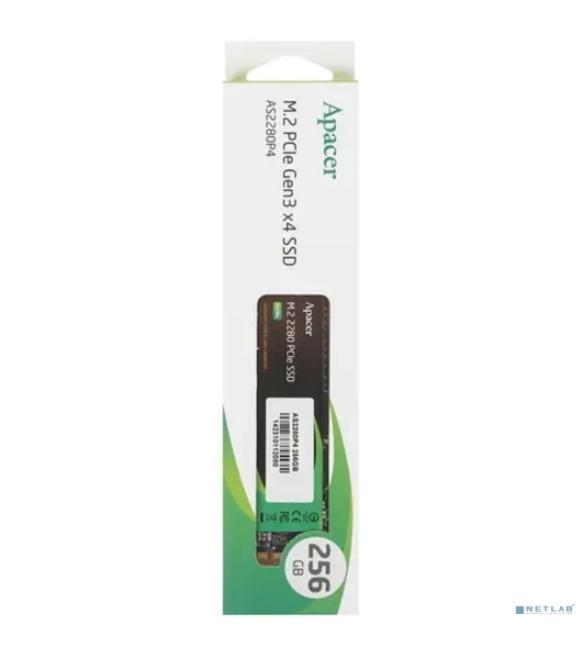 Накопитель SSD Apacer AS2280P4, 256Gb, M.2 2280, PCIe 3.0 x4, NVMe, R/W 2100/1300