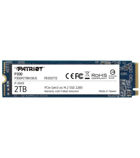 Накопитель SSD Patriot P300, 2Tb, PCIe 3.0 x4, M.2 2280, NVMe, R/W 2100/1650
