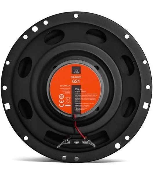 Автоколонки JBL STAGE1 621 6,5' (165 мм), 2-полосные,4 Ом, MAX 175 Вт, RMS 35 Вт, 55 - 20 000 Гц, 90 дБ, гриль, установочная глубина 56 мм.