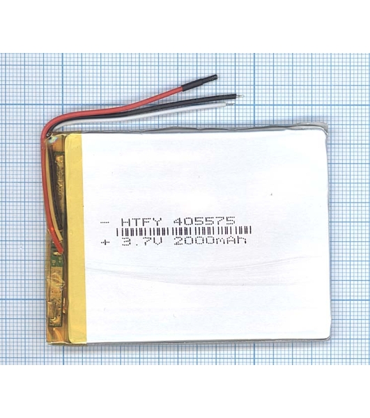 Аккумулятор Li-Pol (батарея) 4*55*75мм 3pin 3.7V/2000mAh