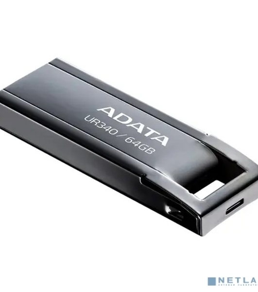 Флешка USB ADATA UR340 (AROY-UR340-64GbK), 64Gb, USB 3.2, R/W 100/30, черный