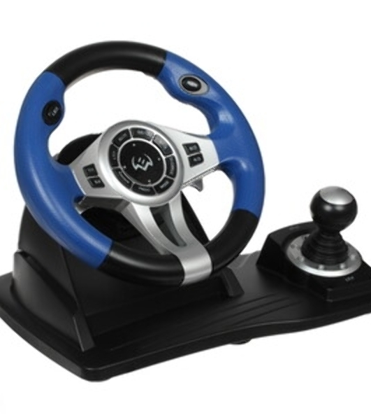 Руль черный SVEN GC-W600 (виброотдача, педали, джойстик, 12 кн., USB)