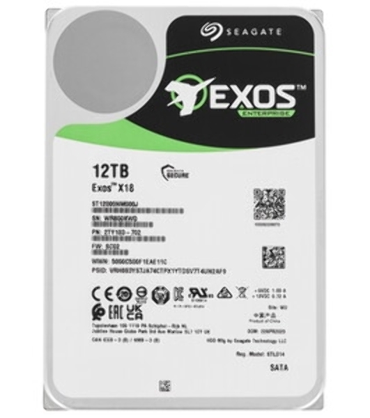 Жесткий диск Seagate 12TB Exos X18 (ST12000NM000J-FR) SATA 6Gb/s, 7200 rpm, 256mb buffer, 3.5' RECERTIFIED