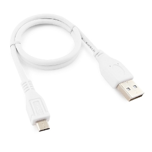 Кабель Gembird/Cablexpert AM/microBM 5P, 0.5м, экран, белый, пакет