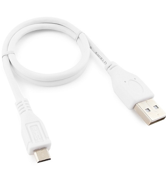 Кабель Gembird/Cablexpert AM/microBM 5P, 0.5м, экран, белый, пакет