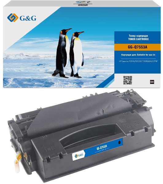 Картридж лазерный G&G GG-Q7553A черный (3000 стр.) для HP LJ P2010/P2014/P2015/M2727nf MFP/M2727nfs MFP