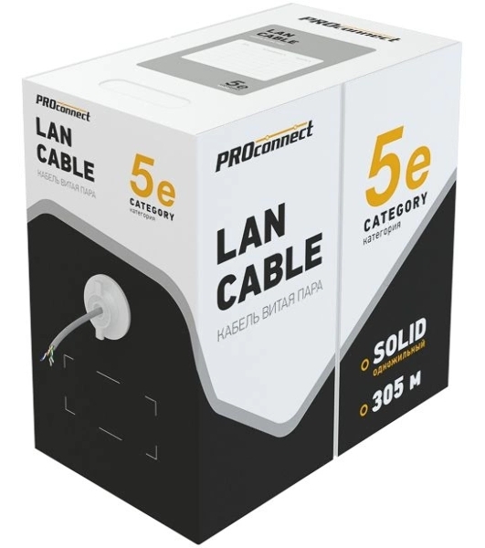 Кабель PROconnect Кабель UTP cat.5e 2 пары (305м) 0.51 мм
