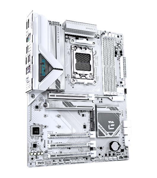 Материнская плата Gigabyte B850 EAGLE WIFI7 ICE, AM5, AMD B850, 4xDDR5, 4xSATA, 3xM.2, 1xPCIe 5.0 x16, 1xPCIe 4.0 x4, 2xPCIe 3.0 x1, 1xDP (v1.4), 1xHDMI, 1x2.5Gb LAN, Wi-Fi 7, Bluetooth 5.4, 1xUSB-C 5Gbps, 2xUSB-A 10Gbps, 2xUSB-A 5Gbps, 4xUSB-A 2.0, 3x3.5 мм, 7.1, ATX