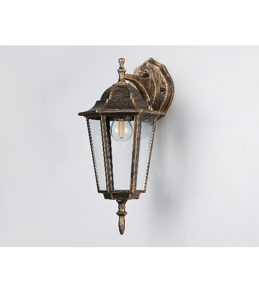 Уличный настенный светильник Ambrella light ST2019 GD/BK/CL золото/черный/прозрачный IP54 E27 max 40W 360*150*210